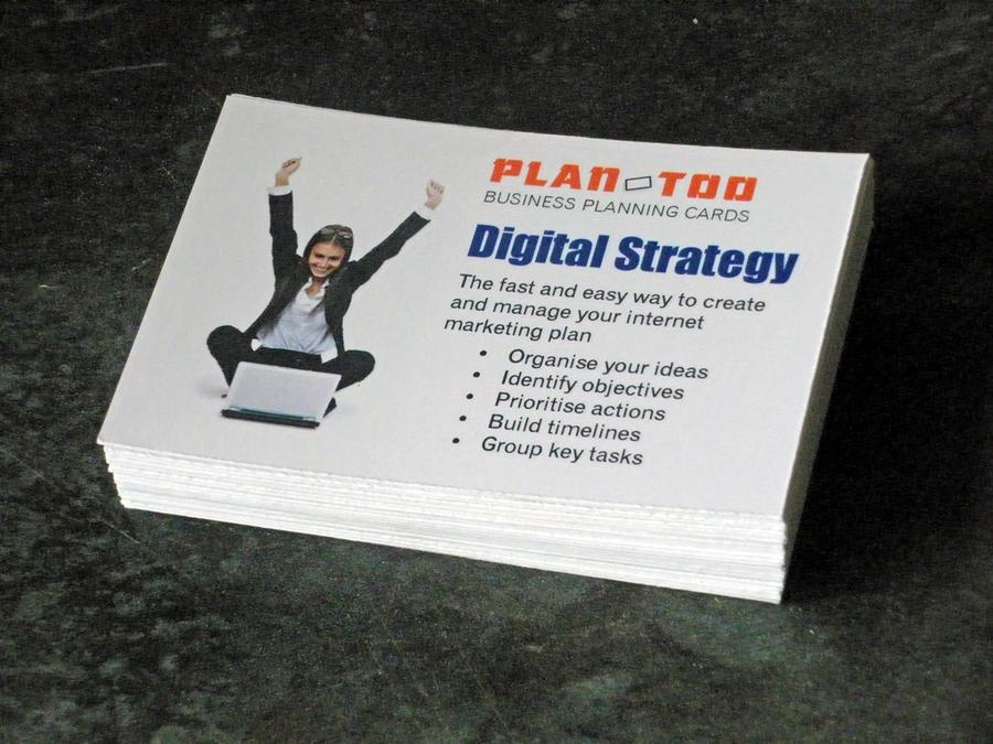 Digital strategy cards - a business card with a business card that says,'plant based business card '