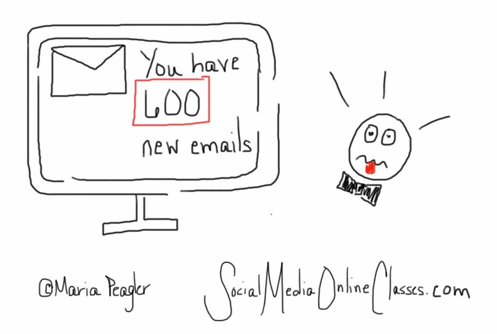 Email Marketing - a drawing of a computer screen with a red line